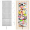 Picture of Woodoulogy Hanging Stuffed Animal Storage, Over Door Large Plush Toy Organizer with Metal Hook, Baby Accessory Holder Idea for Nursery, Doll & Bear Mesh Hammock Bag for Girl Boy Kid Room