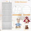 Picture of Woodoulogy Hanging Stuffed Animal Storage, Over Door Large Plush Toy Organizer with Metal Hook, Baby Accessory Holder Idea for Nursery, Doll & Bear Mesh Hammock Bag for Girl Boy Kid Room