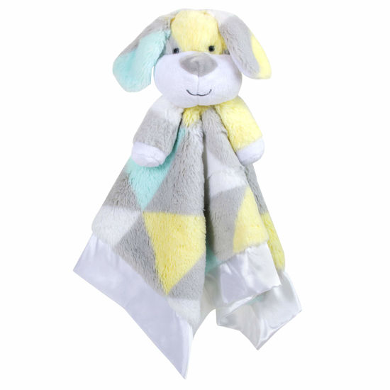 Picture of Minky Animal Snuggler Lovey Blanket for Kids, Babies, Boys, Girls, Gender Neutral Security Blanket with Stuffed Animal
