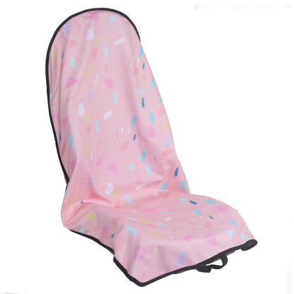 Picture of LoyaGour Car Seat Cover Protector Front Seats,for Gym Workout,Running,Swimming,Beach and Hiking,Waterproof Sweat Towel Bucket Seat Covers for Trucks SUV Jeep (Pink Marbling, 1Pcs)