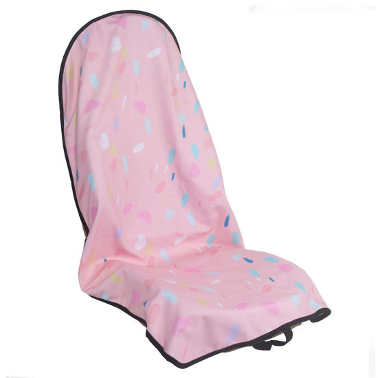 Picture of LoyaGour Car Seat Cover Protector Front Seats,for Gym Workout,Running,Swimming,Beach and Hiking,Waterproof Sweat Towel Bucket Seat Covers for Trucks SUV Jeep (Pink Marbling, 1Pcs)