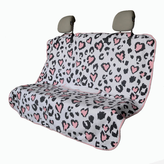 Picture of LoyaGour Back Seat Cover for Car Trucks Van SUV Jeep,Waterproof Rear Bench Towel Seat Covers for Dogs and Kids,Automotive Backseat Protector (Leopard Print)