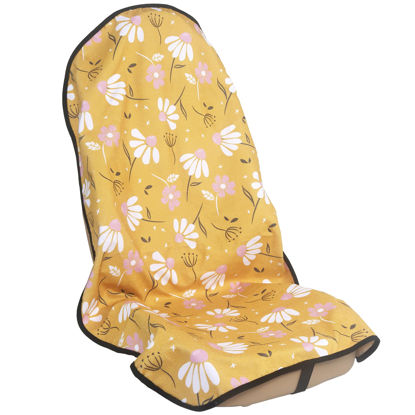 Picture of LoyaGour Car Seat Cover Protector Front Seats,for Gym Workout,Running,Swimming,Beach and Hiking,Waterproof Sweat Towel Bucket Seat Covers for Trucks SUV Jeep (Chamomile and Yellow, 1Pcs)