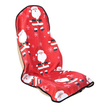 Picture of LoyaGour Car Seat Cover Protector Front Seats,for Gym Workout,Running,Swimming,Beach and Hiking,Waterproof Sweat Towel Bucket Seat Covers for Trucks SUV Jeep (Santa Claus, 1Pcs)