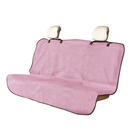 Picture of LoyaGour Back Seat Cover for Car Trucks Van SUV Jeep,Waterproof Rear Bench Towel Seat Covers for Dogs and Kids,Automotive Backseat Protector (Pink)