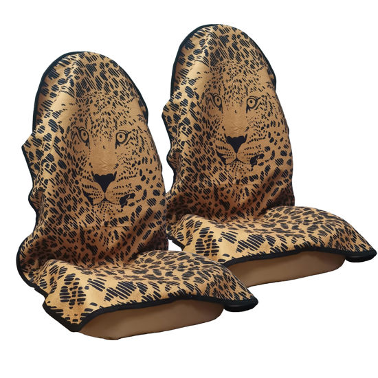 Picture of LoyaGour Car Seat Cover Protector Front Seats,for Gym Workout,Running,Swimming,Beach and Hiking,Waterproof Sweat Towel Bucket Seat Covers for Trucks SUV Jeep (Leopard, 2Pcs)
