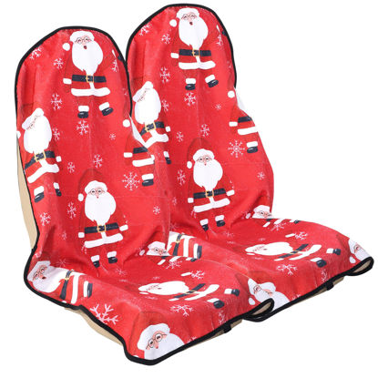 Picture of LoyaGour Car Seat Cover Protector Front Seats,for Gym Workout,Running,Swimming,Beach and Hiking,Waterproof Sweat Towel Bucket Seat Covers for Trucks SUV Jeep (Santa Claus, 2Pcs)