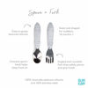 Picture of Bumkins Toddler Utensils, Kids Size Fork and Spoon Set, Silicone and Stainless-Steel Training Silverware, Angled Forks / Sporks for Self-Feeding, Children Hold Learning to Eat, 18 Months Up, Marble