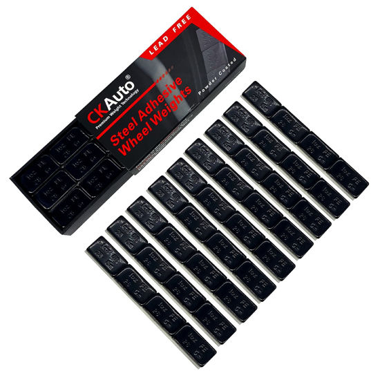 Picture of CKAuto 1oz, Black, Adhesive Stick on Wheel Weights,EasyPeel Tape, 36 oz/Box, US Quality(36pcs)