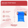 Picture of Downtown Pet Supply Poop Bags for Dogs with Dispenser, 500 Count - Leak-Proof Dog Waste Bags and Bone-Shaped Dog Poop Bags Holder for Leash - Rainbow with Paw Prints, 12.5" x 8.5"