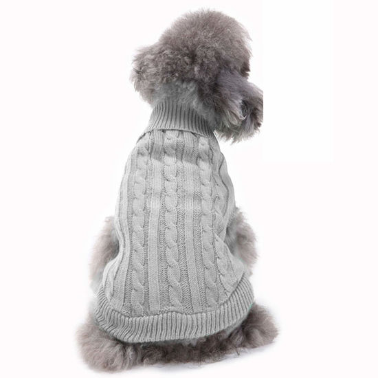 Picture of Dog Sweater, Warm Pet Sweater, Dog Sweaters for Small Dogs Medium Dogs Large Dogs, Cute Knitted Classic Cat Sweater Dog Clothes Coat for Girls Boys Dog Puppy Cat (Large, Grey)
