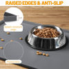 Picture of Hubulk Dog Feeding Mat,100% Waterproof Food Grade Silicone Pet Food and Water Bowl Placemat,Dishwasher, High Raised Edge to Prevent Spills,Nonslip Tray to Stop Messes on Floor（28"x18"x0.8", Grey）