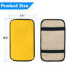 Picture of 8sanlione Car Armrest Storage Box Mat, Fiber Leather Car Center Console Cover, Car Armrest Seat Box Cover Accessories Interior Protection for Most Vehicle, SUV, Truck, Car (Yellow)