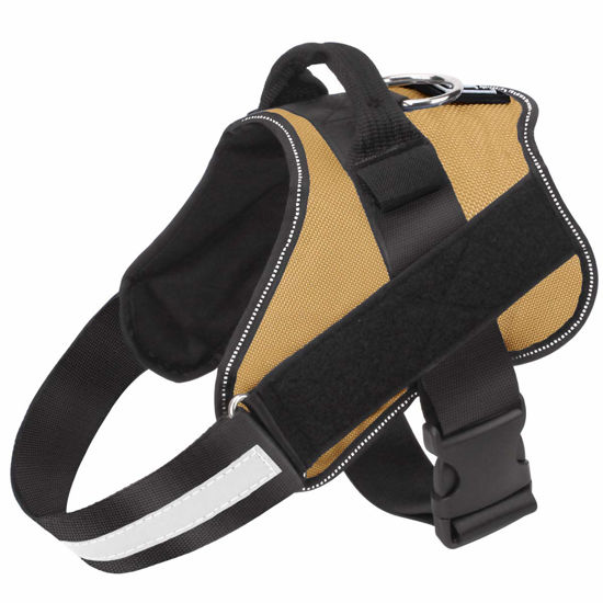 Picture of Bolux Dog Harness, No-Pull Reflective Dog Vest, Breathable Adjustable Pet Harness with Handle for Outdoor Walking - No More Pulling, Tugging or Choking (Army Yellow, S)