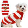 Picture of ABRRLO Dog Christmas Sweater Cute Striped Reindeer Xmas Dog Cat Outfit New Year Holiday Costumes Puppy Cat Sweater with Leash Hole for Small Medium Large Dogs Girl Boy Turtleneck Winter Pet Clothes