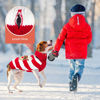 Picture of ABRRLO Dog Christmas Sweater Cute Striped Reindeer Xmas Dog Cat Outfit New Year Holiday Costumes Puppy Cat Sweater with Leash Hole for Small Medium Large Dogs Girl Boy Turtleneck Winter Pet Clothes