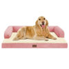 Picture of Large Dog Bed Orthopedic Washable Extra Pink XL XLarge Big Dog Bed with Washable Bolster & Memory Foam Couch Sofa - Waterproof with Removable Cover