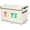 Picture of YOLOXO Toy Box Chest, Collapsible Sturdy Storage Bins with Lids, Extra Large Kids Toy Storage Organizer Boxes Bins Baskets for Kids, Boys, Girls, Nursery Room, Playroom, Closet (New Beige)