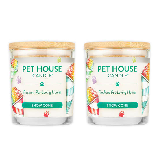 Picture of One Fur All, Pet House Candle-100% Plant-Based Wax Candle-Pet Odor Eliminator for Home-Non-Toxic and Eco-Friendly Air Freshening Scented Candles-Odor Eliminating Candle-(Pack of 2, Snow Cone)
