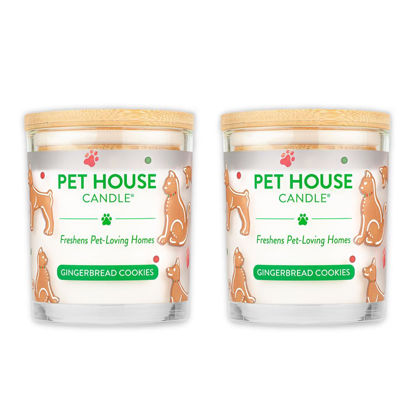 Picture of One Fur All, Pet House Candle-100% Plant-Based Wax Candle-Pet Odor Eliminator for Home-Non-Toxic and Eco-Friendly Air Freshening Scented Candles-Odor Eliminating Candle-(Pack of 2, Gingerbread Cookies