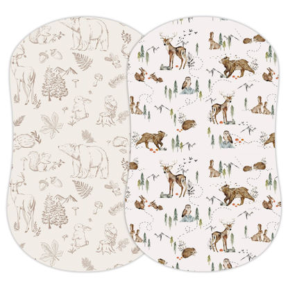 Picture of Sorrel + Fern 2-Pack Fitted Bassinet Sheets (Magic Forest) - Buttery Soft Cotton Blend for Standard Bassinet