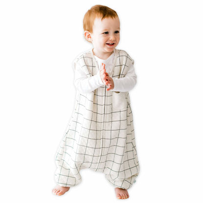 Picture of Tealbee Dreamsuit - Toddler Sleep Sack with feet 12-18 Months, 18-24 Months - 0.8 TOG Lightweight Baby Wearable Blanket for Walkers - Rayon Made from Bamboo, Organic Cotton Sleep Bag - Checkered