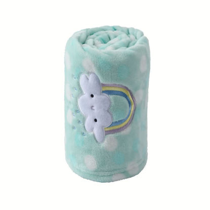 Picture of CREVENT 30"X40" Lightweight Fuzzy Fluffy Warm Plush Baby Blanket for Infant Toddler Newborn Unisex Crib Cot Stroller - Green Rainbow Unisex