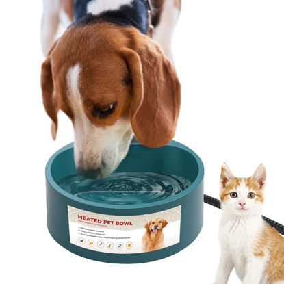 Picture of NAMSAN Heated Water Bowl for Outdoor Cats, 2.2L Heated Dog Bowl Provides Drinkable Water in Winter, Heated Pet Bowl for Chickens Rabbits Bird Bath, Livestock Thermal-Bowl