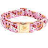 Picture of Elegant little tail Christmas Dog Collar, Pink Deer Print Pet Collar Dog Durable Cute Dog Collars Winter Holiday Male or Female Pet Gift Adjustable Dog Collar for Medium Dogs