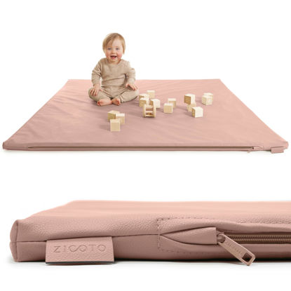 Picture of Stylish Vegan Leather Baby Play Mat - Soft, Easy to Clean Floor Mat Creates A Safe Play Area for Your Baby - The Perfect Modern Foam Playmat Fits Nicely with Your Kids Playroom Or Home Decor