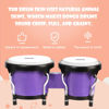 Picture of Soulmate Bongo Drum for Kids Adults Beginners 4'' and 5'' Bongos Set Tunable Natural Skin Percussion Instruments With Tuning Wrench (Purple)