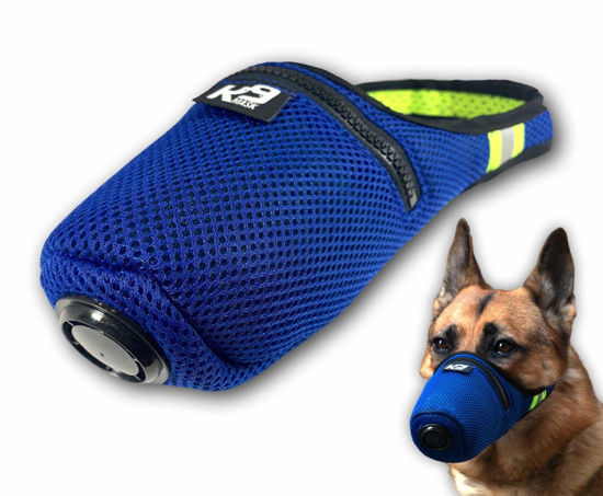 Picture of K9 Mask® Air Filter Mask for Dogs with ‘Extreme Breathe’ PM2.5 Premium Air Filter Refills - Blue (Small)