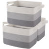 Picture of OIAHOMY Storage Basket, Woven Baskets for Storage, Cotton Rope Basket for toys,Towel Baskets for Bathroom - Pack of 3, Gradient Gray