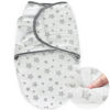 Picture of Biloban Baby Swaddles 0-3 Months for Boy Girls, Warm Quilted Baby Swaddle, Newborn Swaddle, Adjustable Swaddle Blanket, Lovely White Stars, 1 Pack