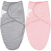 Picture of Biloban Baby Swaddles 0-3 Months for Girls, Baby Swaddle, Newborn Swaddle, Cotton Swaddle Blanket, Newborn Essentials, Grey & Pink, 2 Pack
