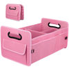 Picture of JiatuA Car Trunk Organizer, Car Organizers and Storage Collapsible Multi Compartment Container Box, Adjustable Car Accessories for SUV Sedan Truck, Large Size, Pink