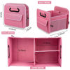 Picture of JiatuA Car Trunk Organizer, Car Organizers and Storage Collapsible Multi Compartment Container Box, Adjustable Car Accessories for SUV Sedan Truck, Large Size, Pink