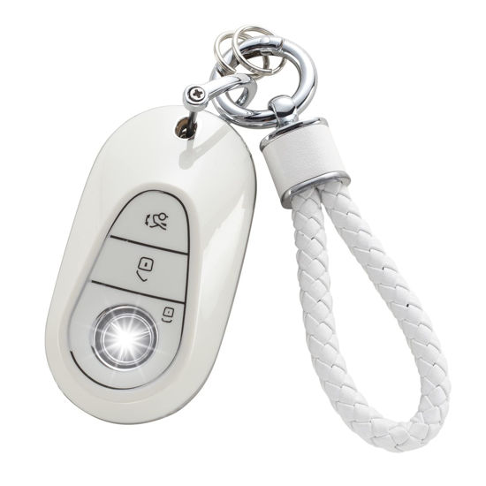 Picture of YO&YOYE for Mercedes Benz Key Fob Cover with Keychain, Soft TPU Key Case Protection Fit for S Class / G Class / E Class