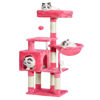 Picture of Heybly Cat Tree with Toy, Cat Tower condo for Indoor Cats, Cat House with Padded Plush Perch, Cozy Hammock and Sisal Scratching Posts, Flamingos HCT004SF