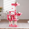 Picture of Heybly Cat Tree with Toy, Cat Tower condo for Indoor Cats, Cat House with Padded Plush Perch, Cozy Hammock and Sisal Scratching Posts, Flamingos HCT004SF