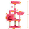 Picture of Heybly Cat Tree with Toy, Cat Tower condo for Indoor Cats, Cat House with Padded Plush Perch, Cozy Hammock and Sisal Scratching Posts, Flamingos HCT004SF