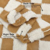 Picture of HOMRITAR Super Soft Baby Blanket for Boys Girls Warm Cozy Reversible Checkerboard Toddlers Blanket, Fluffy Fuzzy Plush Lightweight Bed Blanket with Chessboard Grid Design 350GSM Khaki 30 x 40 Inch