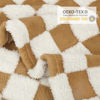Picture of HOMRITAR Super Soft Baby Blanket for Boys Girls Warm Cozy Reversible Checkerboard Toddlers Blanket, Fluffy Fuzzy Plush Lightweight Bed Blanket with Chessboard Grid Design 350GSM Khaki 30 x 40 Inch