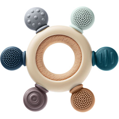 Picture of Baby Teething Toys for 0-6 6-12 Months, BPA Free Baby Teether Sensory Toys for Babies 0 3 6 9 12 18 Months, Newborn Infant Toys Gifts for 1 One Year Old Baby Boys Girls