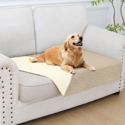 Picture of hyha Waterproof Dog Blanket, Soft Dog Bed Cover Pet Blankets, Waterproof Sofa Couch Cover for Dogs Washable, Reversible Pet Couch Covers for Sofa Furniture (30x53 Inch, Taupe/Beige)