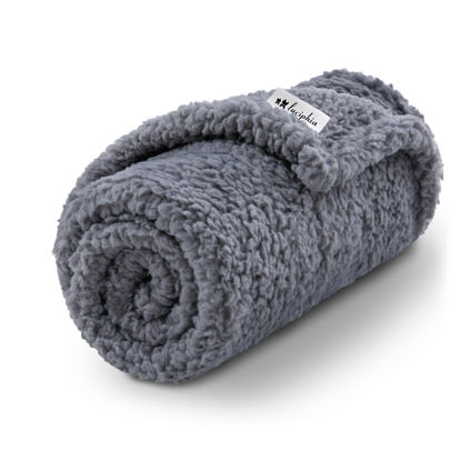Picture of Luciphia Premium Fleece Dog Puppy Blanket Soft Pet Sherpa Calming Cat Blanket Throw for Small Medium Dog Cat(Grey,30x20 inches)