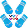Picture of QUMY 4PCS Dog Boots for Large Dogs, Medium Dog Shoes & Paw Protectors for Hot Pavement, Summer Heat Protection, Mesh Breathable Nonslip Dog Booties for Hardfloors, Walking Running Hiking Blue Size 4