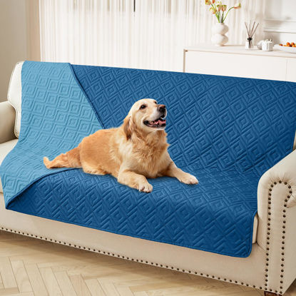 Picture of hyha Waterproof Dog Blanket, Soft Dog Bed Cover Pet Blankets, Waterproof Sofa Couch Cover for Dogs Washable, Reversible Pet Couch Covers for Sofa Furniture (52x82 Inch, Navy Blue/Blue)