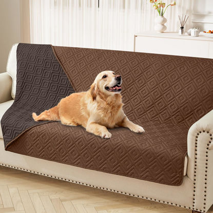 Picture of hyha Waterproof Dog Blanket, Soft Dog Bed Cover Pet Blankets, Waterproof Sofa Couch Cover for Dogs Washable, Reversible Pet Couch Covers for Sofa Furniture (68x82 Inch, Brown/Chocolate)