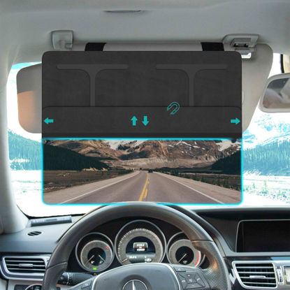 Picture of NAZZO Car Visor Extender Sun Blocker, Polarized Sunvisor Extension with Removable Magnetic PC Lens, Anti Glare Car Visor Extended for Safe Driving, Universal for SUV, Family Automotive, Black